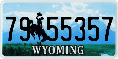 WY license plate 7955357