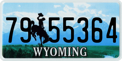 WY license plate 7955364