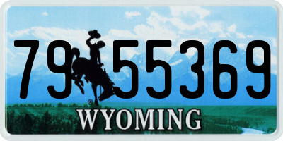 WY license plate 7955369