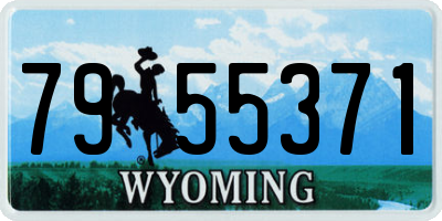 WY license plate 7955371