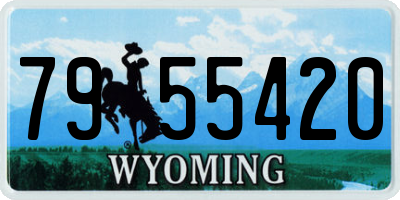 WY license plate 7955420