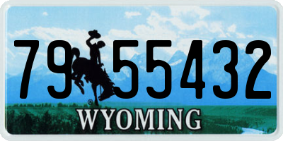 WY license plate 7955432