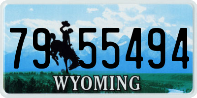 WY license plate 7955494