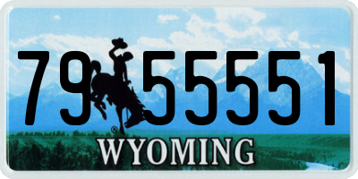 WY license plate 7955551