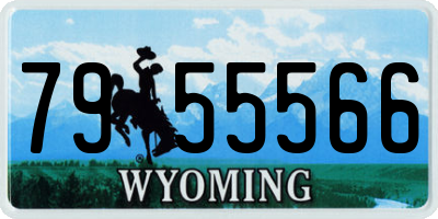 WY license plate 7955566