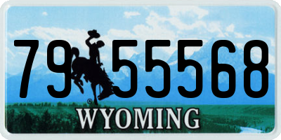 WY license plate 7955568