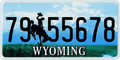 WY license plate 7955678