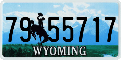 WY license plate 7955717