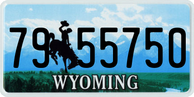 WY license plate 7955750