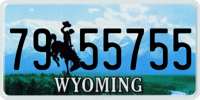 WY license plate 7955755