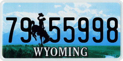 WY license plate 7955998