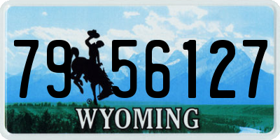 WY license plate 7956127