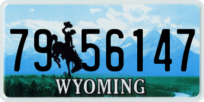 WY license plate 7956147