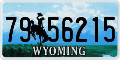 WY license plate 7956215