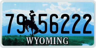 WY license plate 7956222