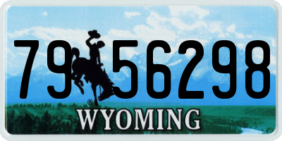 WY license plate 7956298