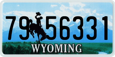 WY license plate 7956331