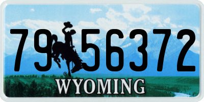 WY license plate 7956372