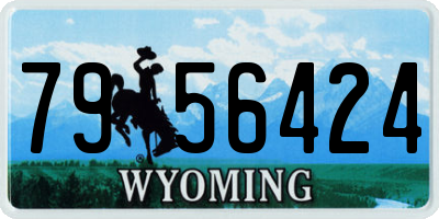 WY license plate 7956424