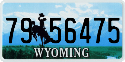 WY license plate 7956475