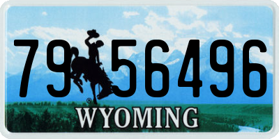 WY license plate 7956496