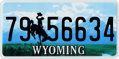 WY license plate 7956634