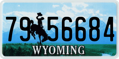 WY license plate 7956684
