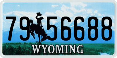 WY license plate 7956688