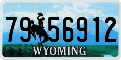 WY license plate 7956912