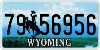 WY license plate 7956956
