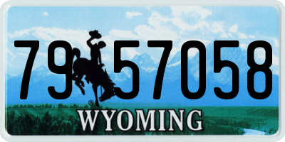 WY license plate 7957058