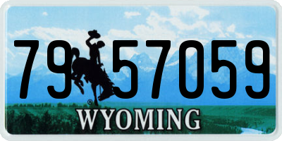 WY license plate 7957059