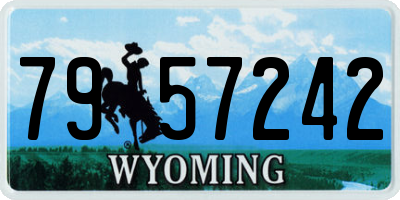 WY license plate 7957242