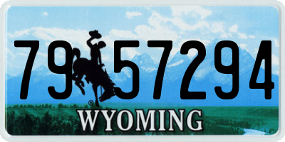 WY license plate 7957294
