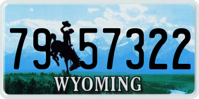 WY license plate 7957322