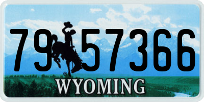 WY license plate 7957366