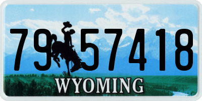WY license plate 7957418