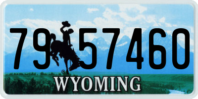 WY license plate 7957460