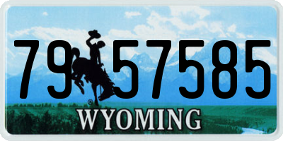 WY license plate 7957585