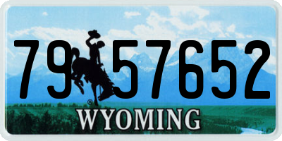 WY license plate 7957652