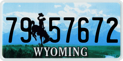 WY license plate 7957672