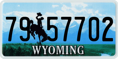 WY license plate 7957702