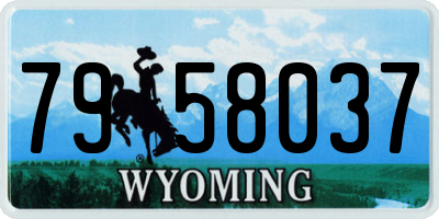WY license plate 7958037