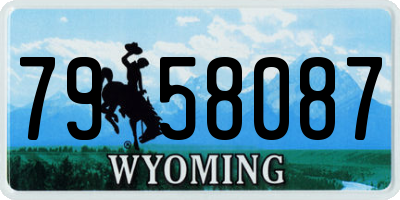 WY license plate 7958087
