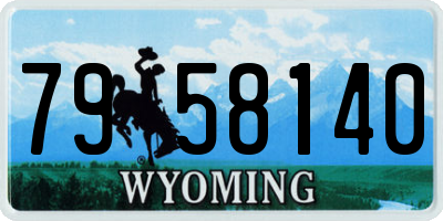WY license plate 7958140
