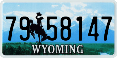 WY license plate 7958147