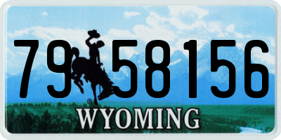 WY license plate 7958156