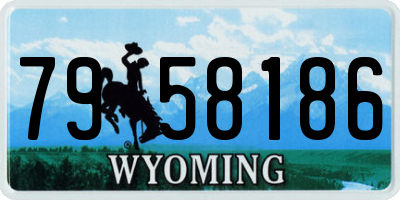 WY license plate 7958186