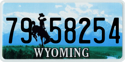 WY license plate 7958254