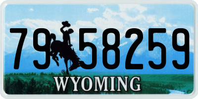 WY license plate 7958259